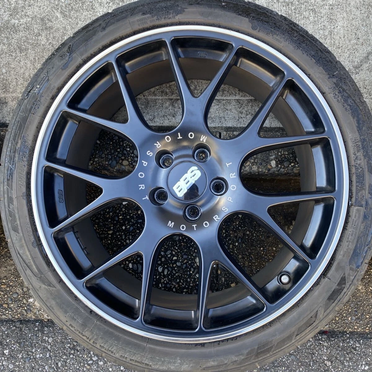 JDM BBS 20 Wheels 4-Piece Set German Satin Black 8.5J BBS No Tires - Image 4