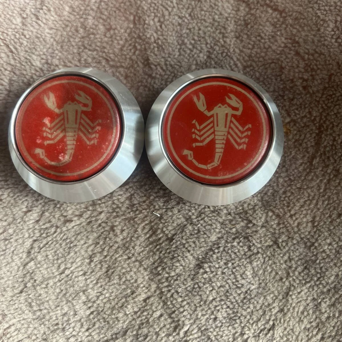 JDM C180-13 Clean ABARTH abarth genuine aluminum wheel center caps 4 p No Tires - Image 2