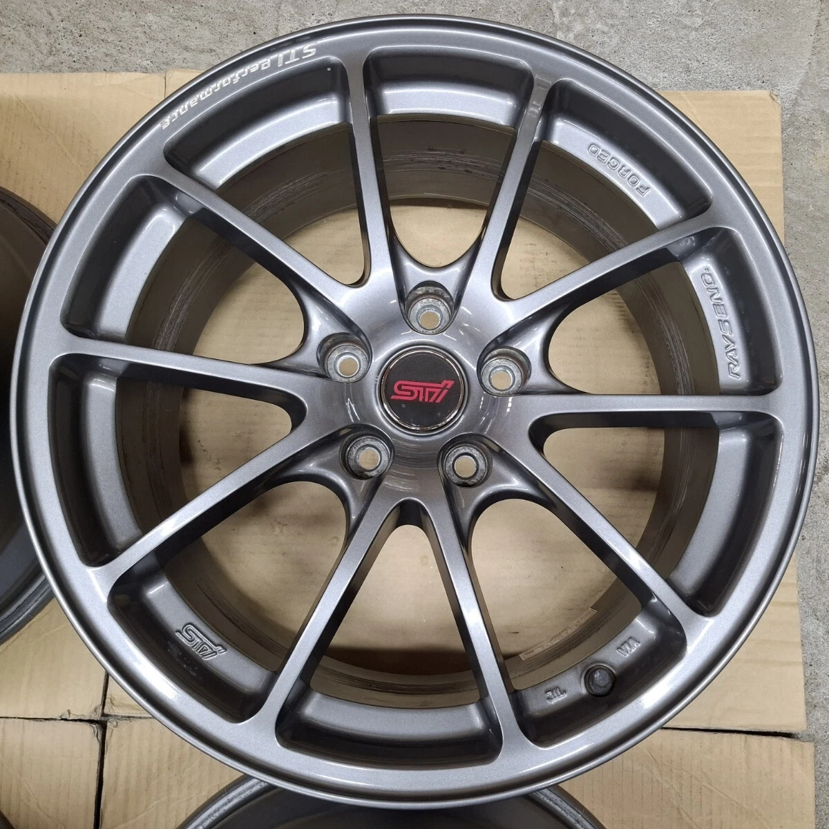 JDM Superb Condition Subaru WRX STI Genuine Optional Rays Wheels 4Book No Tires - Image 5