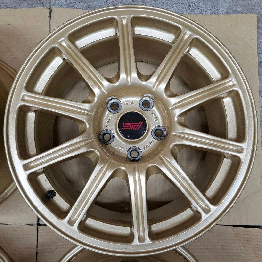 JDM Superb Subaru WRX STI Genuine BBS Wheels 4Book Forging 8.0J No Tires - Image 5