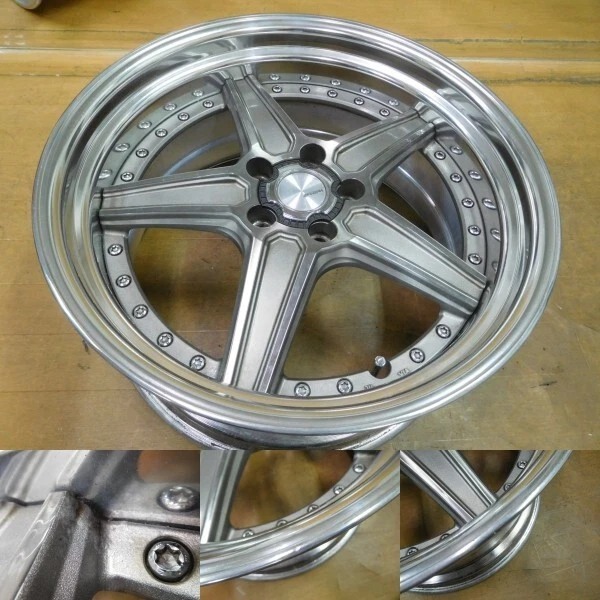 JDM 16-193Deep rims WORK LANVEC LS119in 9.5J+30 8.5J+25 lowdown bar fe No Tires - Image 4