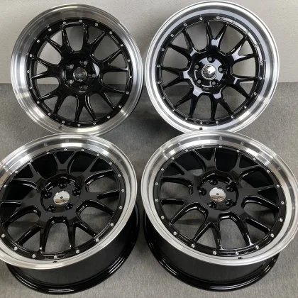 JDM In stock 4-book set stepped rim mesh gloss black 219J/10J +40 PCD1 No Tires