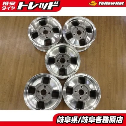JDM Used 4-Piece Set + 1 Piece: Toyota AE86 Genuine 14x5.5J+27 4H114.3 No Tires