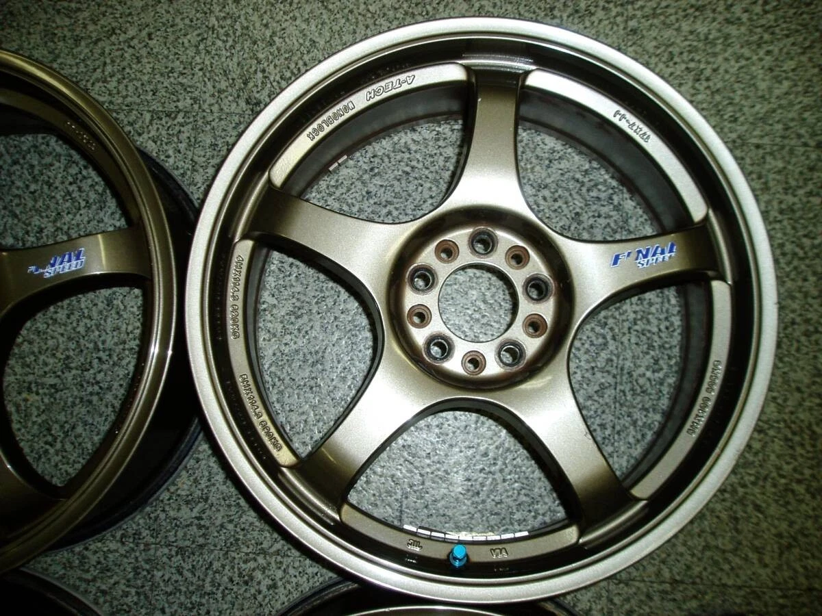 JDM Final Speed Mono Rock 7J17 OFF+48 5H100 Bronze 4Book Used TE37/S No Tires - Image 3