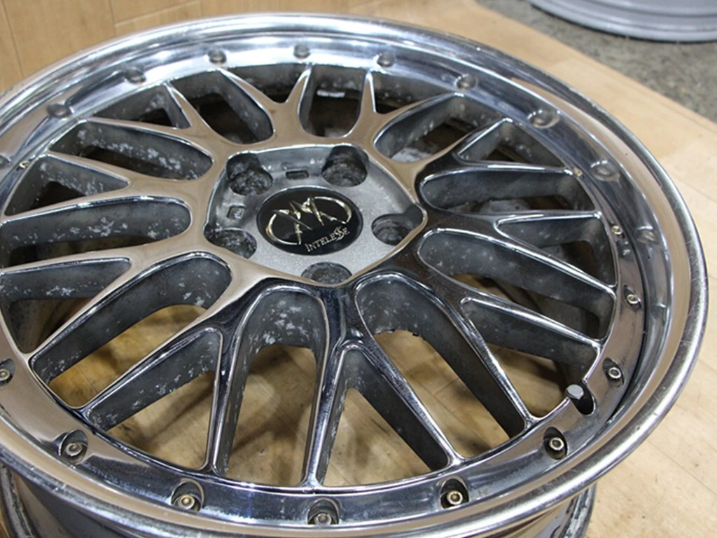 JDM B997 Deep Rim Rare Algernon INTELESSE 3-Piece Wheels 18x8J+43 PCD1 No Tires - Image 8