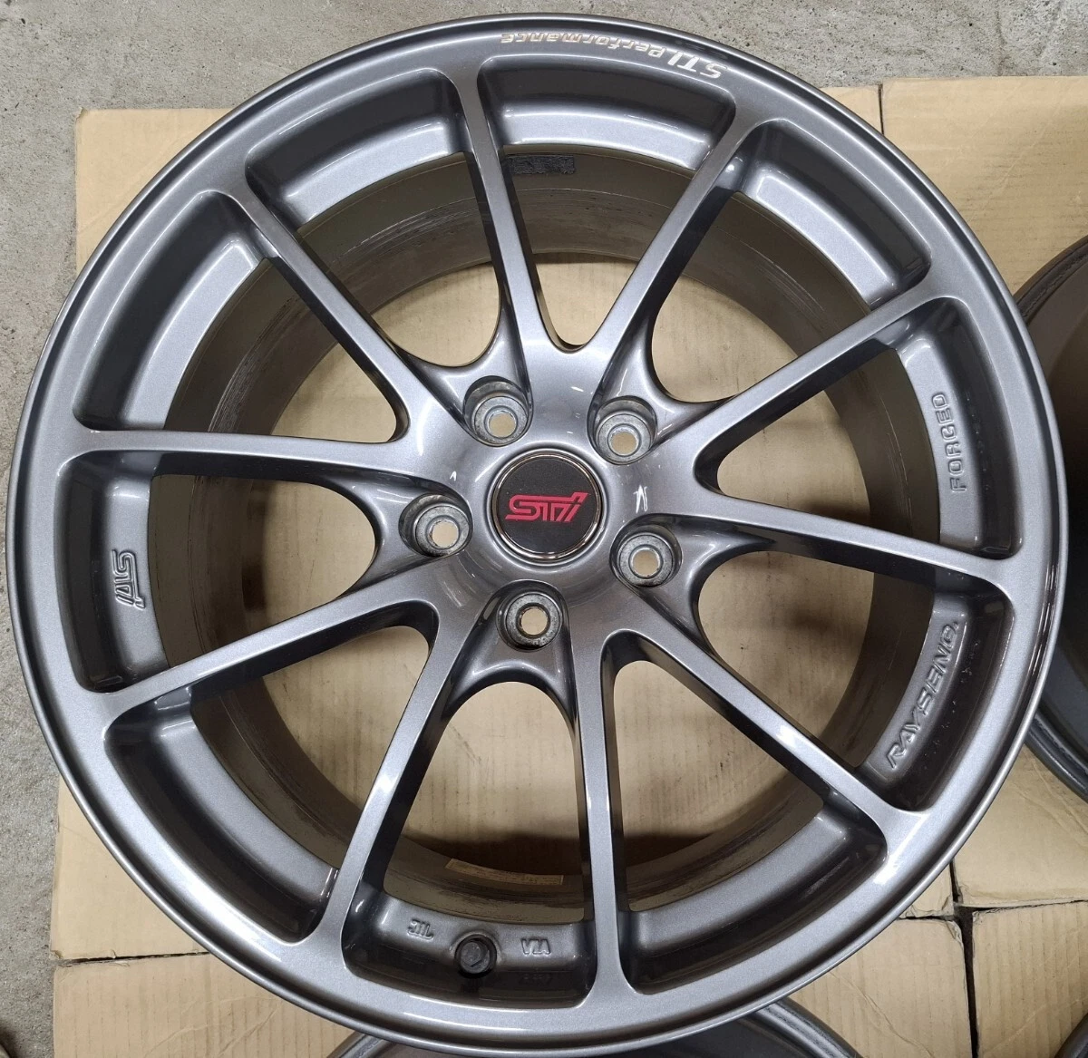 JDM Superb Condition Subaru WRX STI Genuine Optional Rays Wheels 4Book No Tires - Image 4