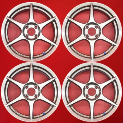 JDM Lightweight 7.3kg per wheel P.1 Racing Used 4Book 7J 16PCD100 4-ho No Tires