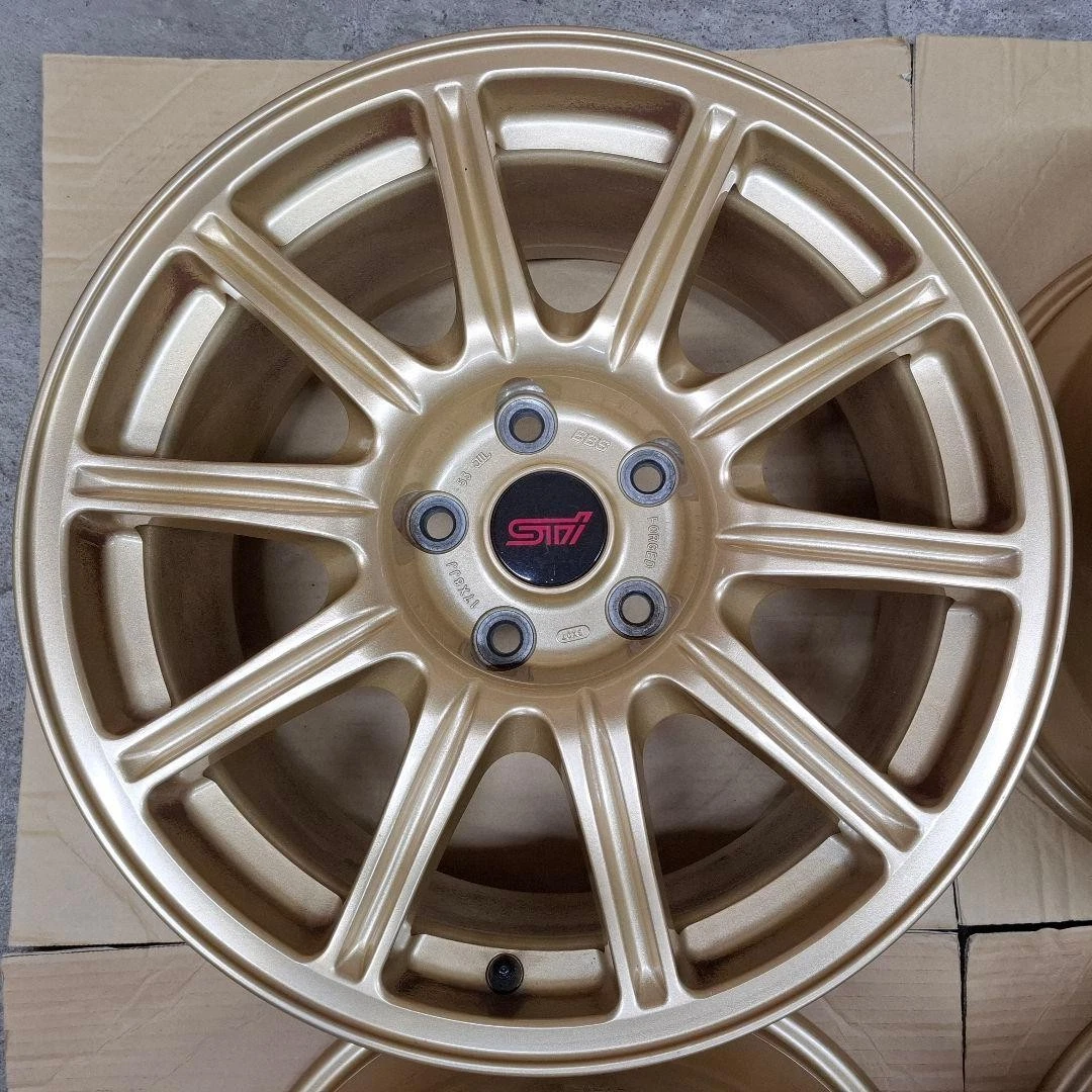 JDM Superb Subaru WRX STI Genuine BBS Wheels 4Book Forging 8.0J No Tires - Image 4