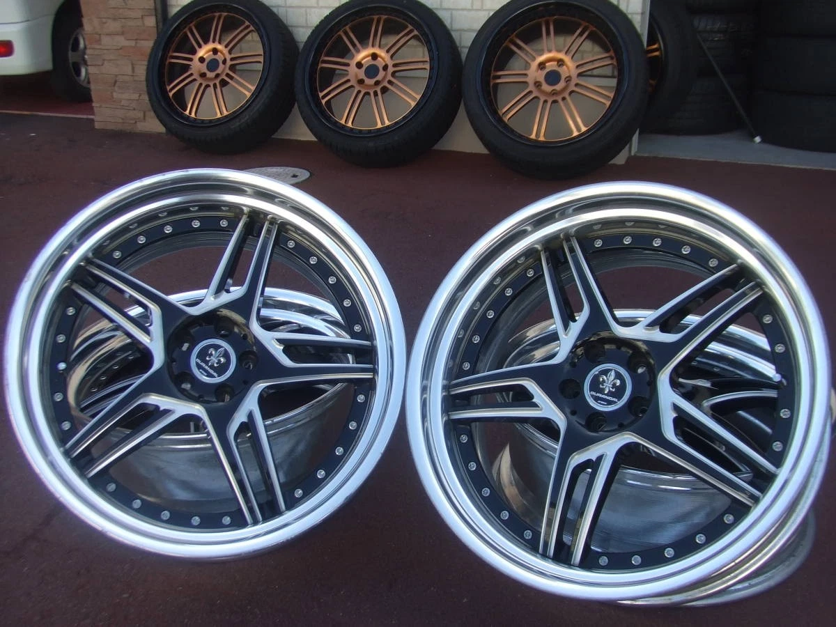 JDM WORK Durandal stepped rims polished black finish for 86 BRZ Prius No Tires - Image 2