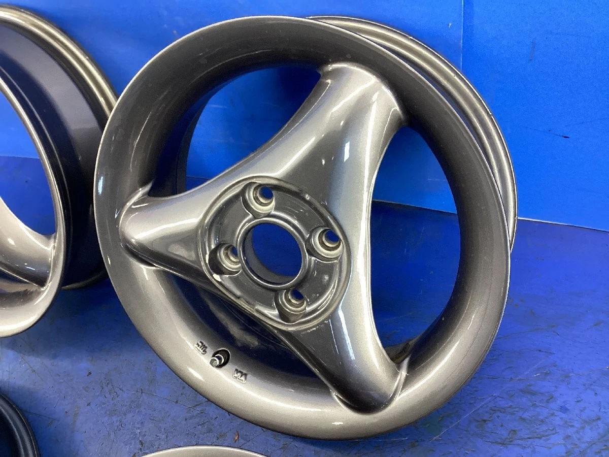 JDM WEDS 3-spoke wheels 14x4.5J+44 4-spoke set some scratches and bald No Tires - Image 7