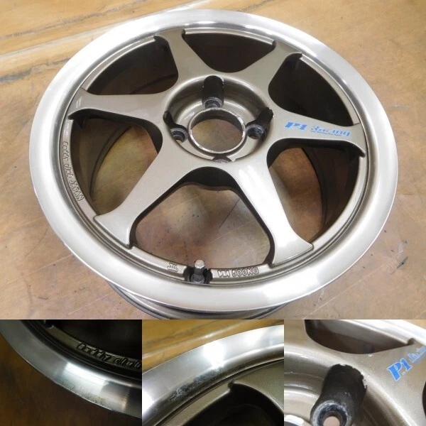 JDM 16-211 P1 Racing 215in 6.5J +40 PCD100-4H Wheels for Roadster EG C No Tires - Image 2