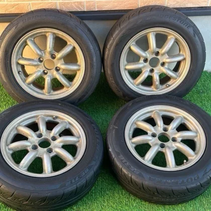 JDM Rare RS Watanabe Magnesium Wheels 4-Piece Set Bridgestone Potenza No Tires