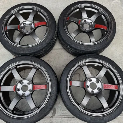 JDM TE37 SAGA SL 18inch 8.5J +45 PG 4Book NS2R FINALIST 225 45 18 PCD1 No Tires