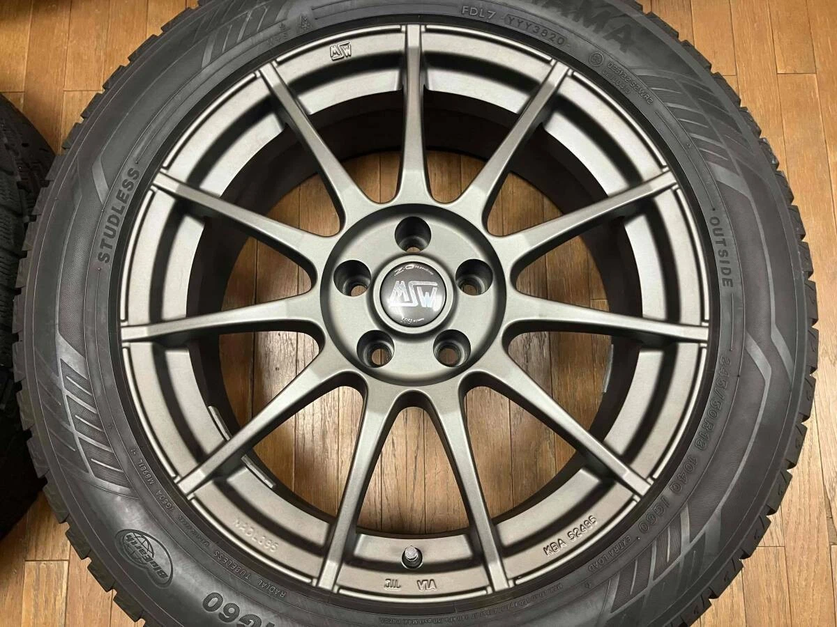 JDM Studless tire set with IG60 tires MSW85 18-inch wheels 8J+28 5H112 No Tires - Image 2