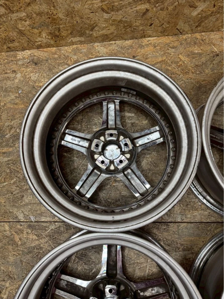 JDM Rare WORK EQUIP 19x8.5+40 R 9.5+39 O 5x114.3 Front BBKF - Image 8