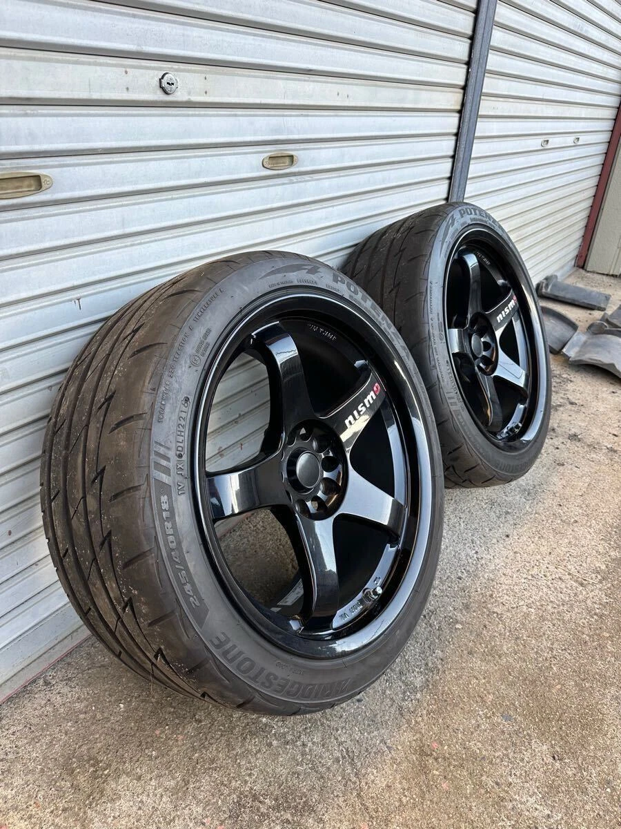 JDM RAYS Nismo LMGT4 2Wheels no tires 18x9+22 5x114.3 Black Good Condition - Image 5