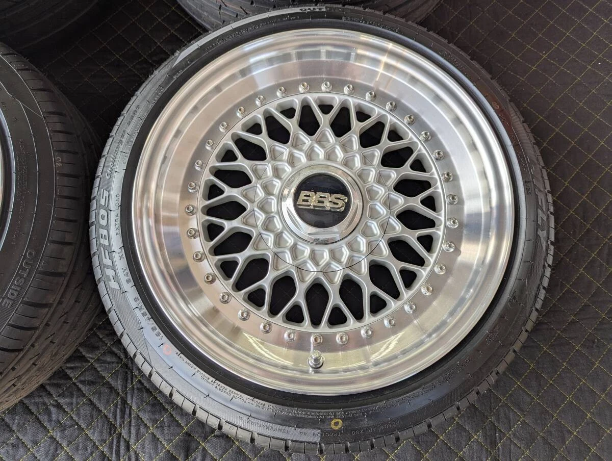 JDM Rare BBS RS040 16x8J+24/8.5J+18 4H PCD114.3 rebarreled and polishe No Tires - Image 3