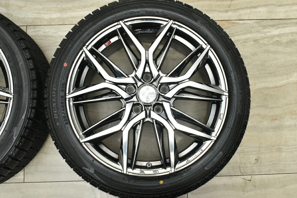 JDM Used WEDS 4-Book Wheel Set 187.0J x 18 +55 PCD 114.3 225/45R18 91Q No Tires - Image 4