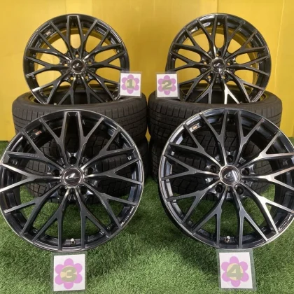 JDM Used Weds Leonis MX Aluminum Wheels 177.0J +47 5x114.3mm Black Pol No Tires