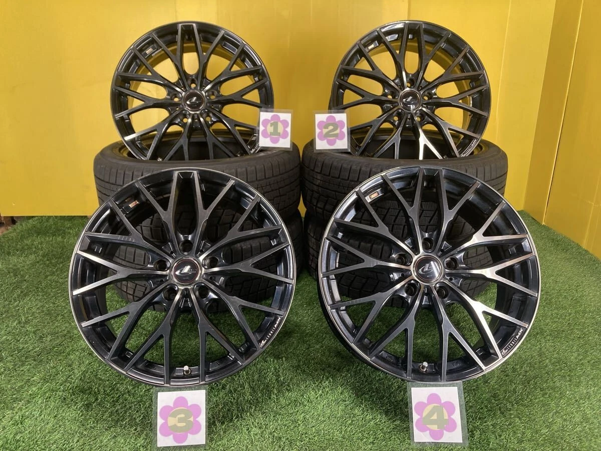 JDM Used Weds Leonis MX Aluminum Wheels 177.0J +47 5x114.3mm Black Pol No Tires