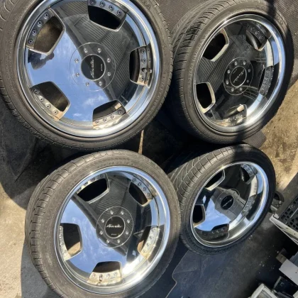 JDM WORK 188J 9J Work Euroline Plated Aluminum Wheels Old Car VIP Seda No Tires