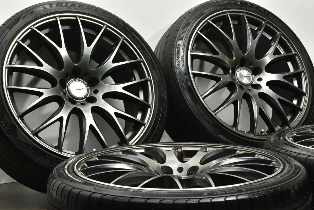 JDM Used RAYS 4-Book Set 208.5J x 20 +38 PCD 114.3 245/40ZR20 99YXL wi No Tires - Image 3