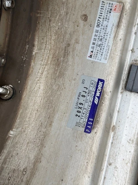 JDM Used WORK LS 105 209J +50 PCD114.3 Wheel Set for Crown Mark X Alph No Tires - Image 5