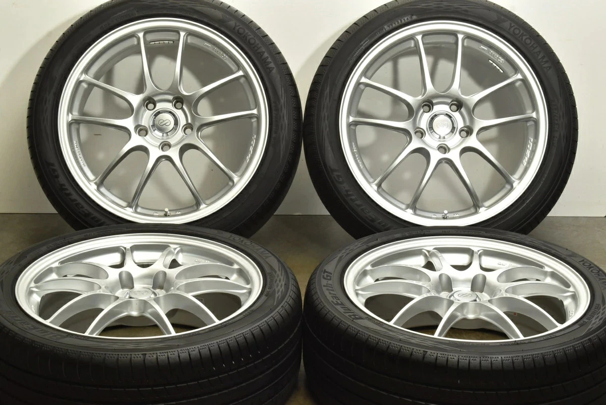 JDM Used ENKEI 4-Book Set 187.5J x 18 +45 PCD 114.3 225/45R18 91W with No Tires - Image 2