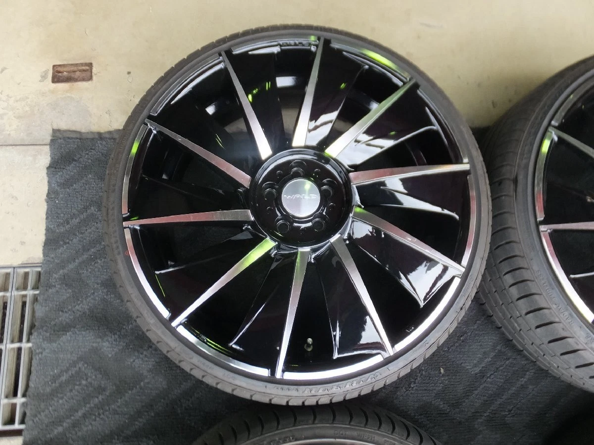 JDM Used Tire and Wheel Set: WALD Valcas 8.0J 8.5J-20 5/100 +45 Black No Tires - Image 7