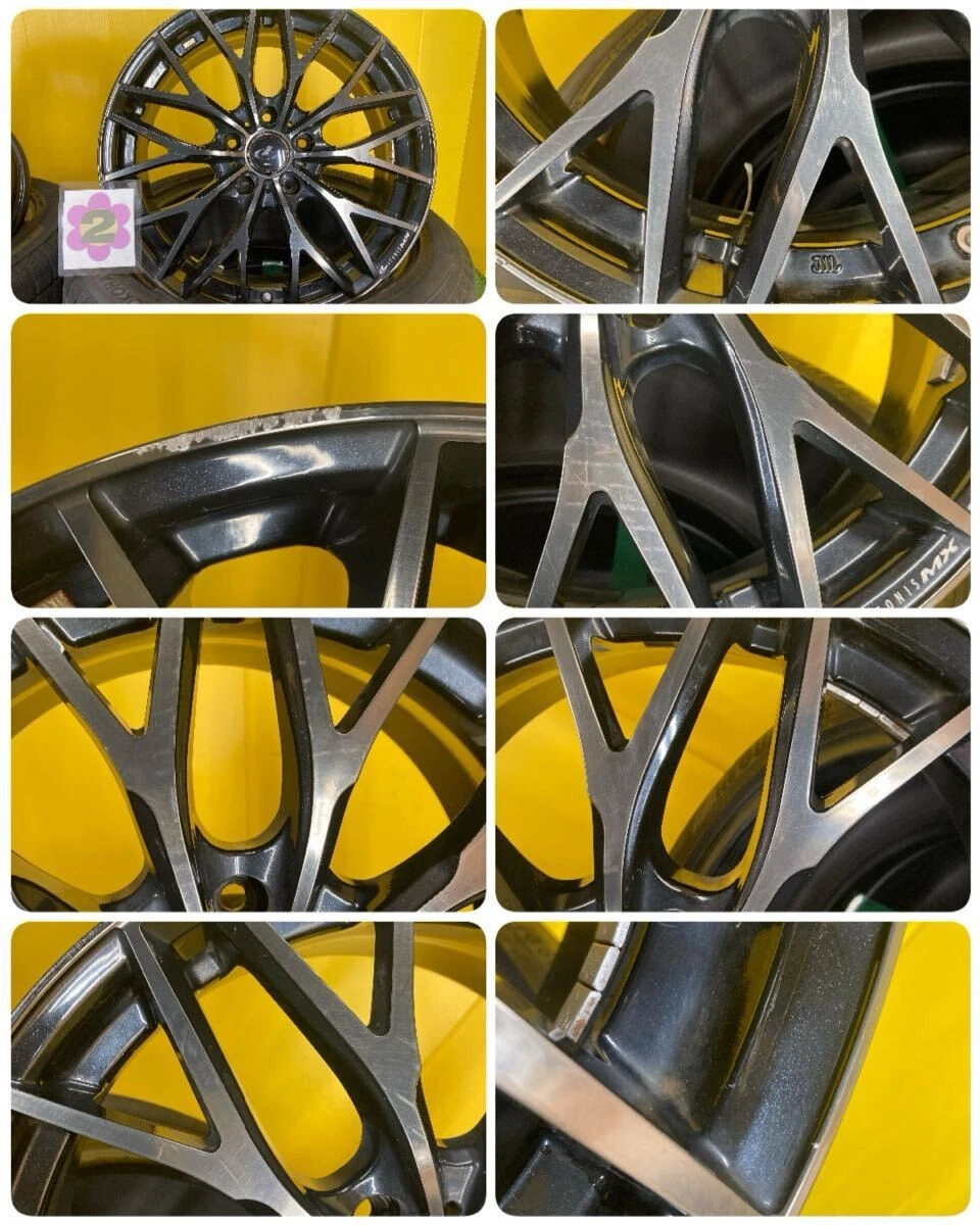 JDM Used Weds Leonis MX Aluminum Wheels 177.0J +47 5x114.3mm Black Pol No Tires - Image 5