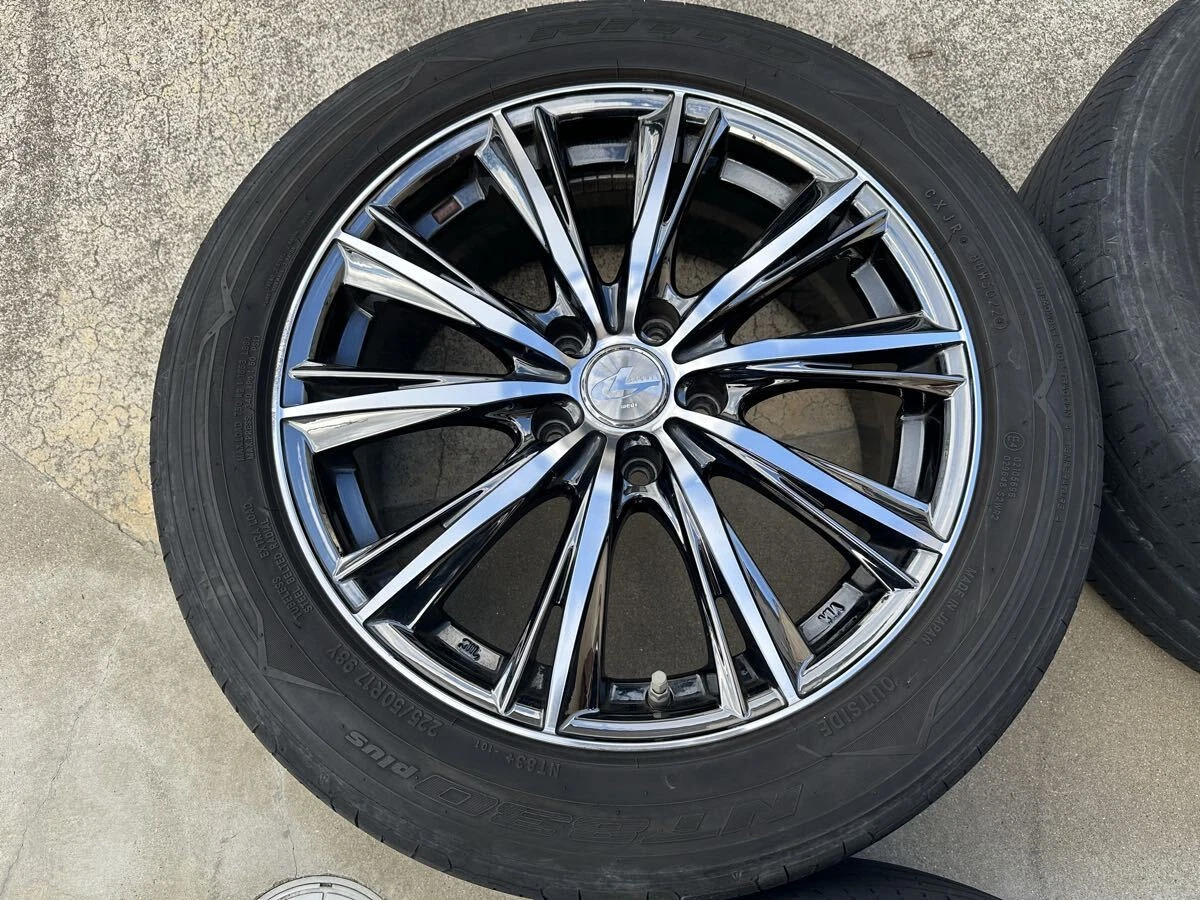 JDM Used Leonis Weds WX 177.0j +42 114.3 5H LEONIS NITTO 225/50R17 Cro No Tires - Image 2