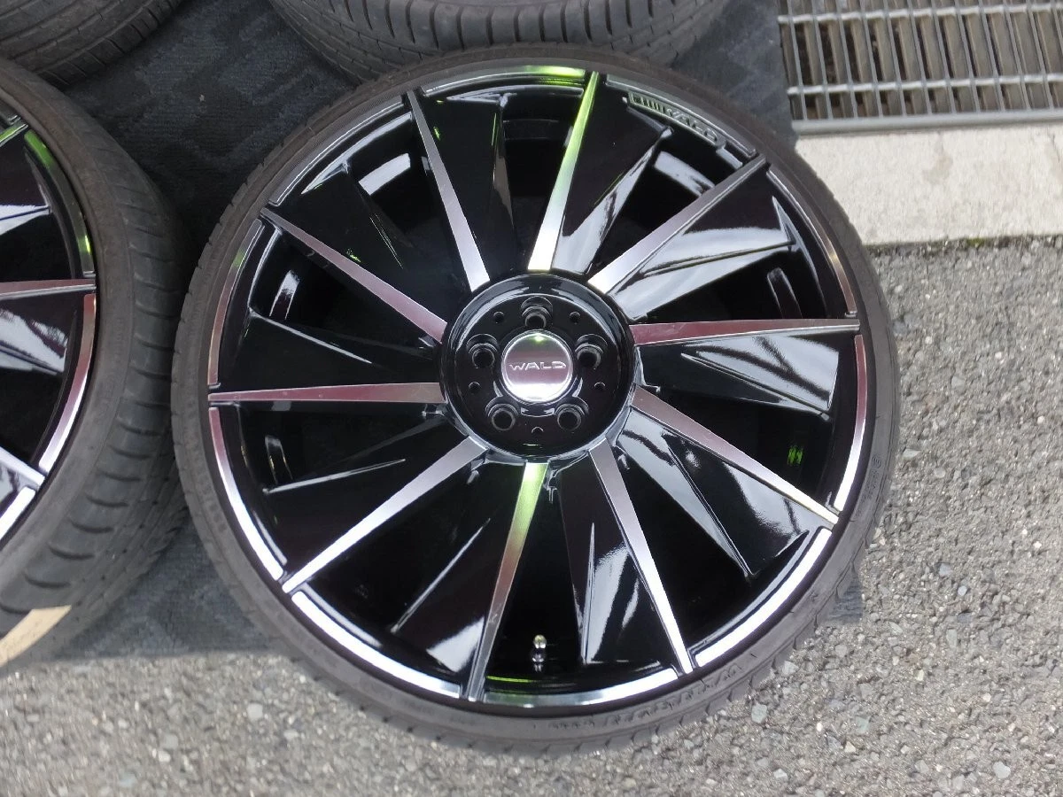 JDM Used Tire and Wheel Set: WALD Valcas 8.0J 8.5J-20 5/100 +45 Black No Tires - Image 3
