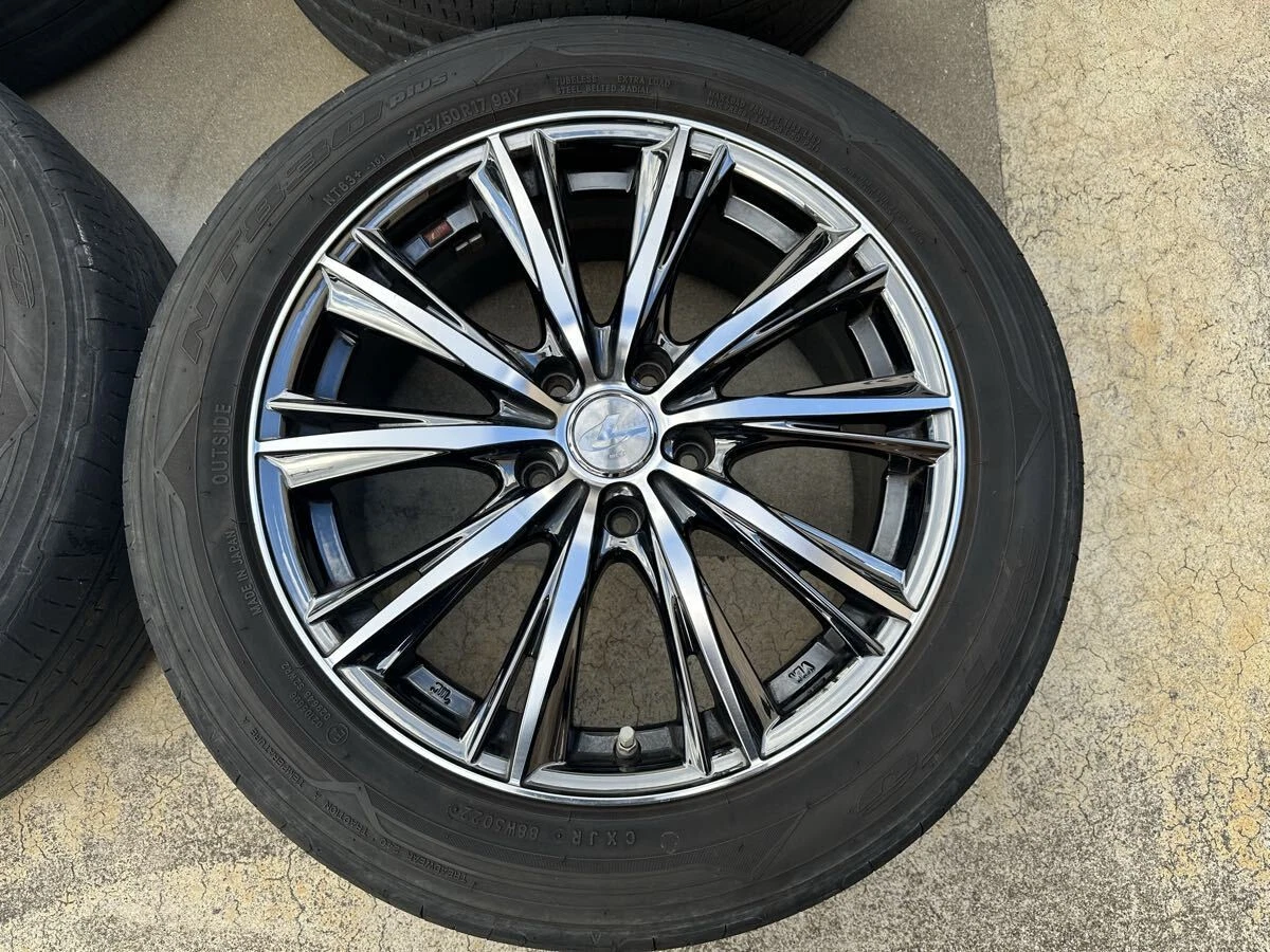 JDM Used Leonis Weds WX 177.0j +42 114.3 5H LEONIS NITTO 225/50R17 Cro No Tires - Image 3