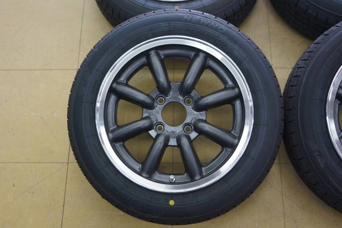 JDM Used Wheel and Tire Set: 14 Watanabe Eight-Spoke F8F 4H100 6J+35 2 No Tires - Image 2