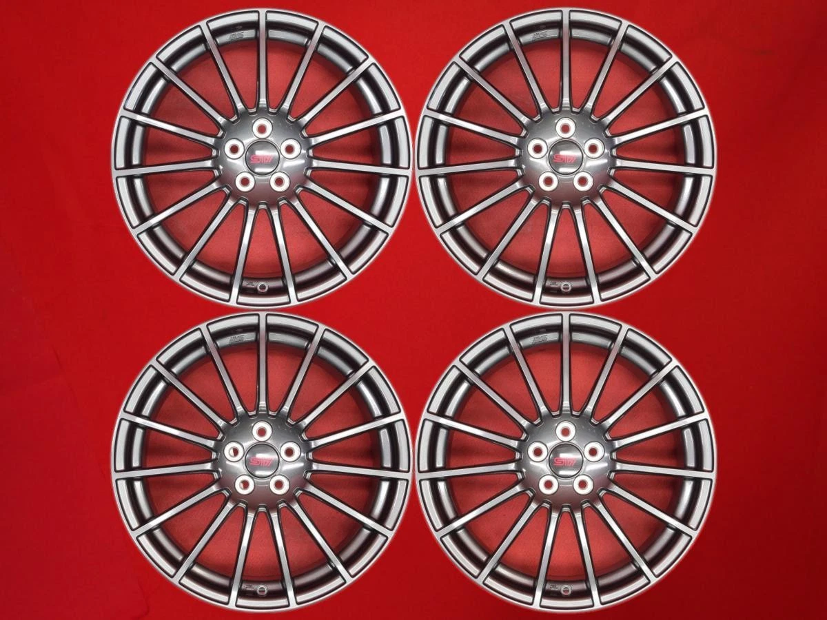 JDM Used SUBARU STi 15-spoke wheels 4Book 7J 18PCD100 5x48 offset 56mm No Tires