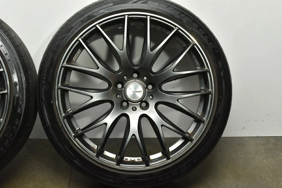 JDM Used RAYS 4-Book Set 208.5J x 20 +38 PCD 114.3 245/40ZR20 99YXL wi No Tires - Image 7