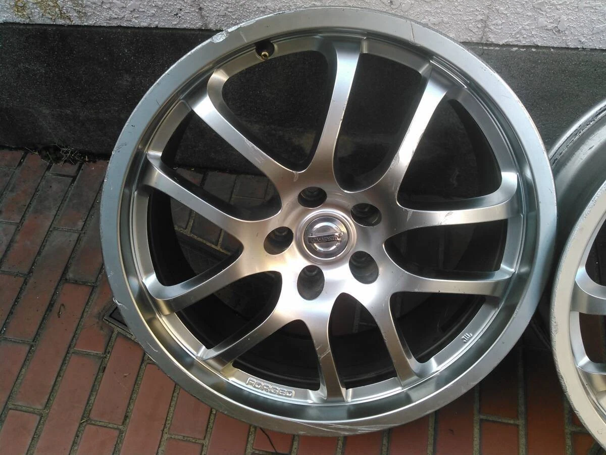 JDM Used Nissan OPRays forged 19-inch 8J wheels for a V35 Skyline. Two No Tires - Image 8