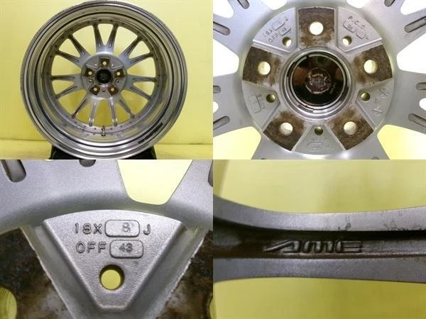 JDM Used Kyoho SHALLEN MX 8.0J 185/114.3 +43 silver polished crown whe No Tires - Image 10