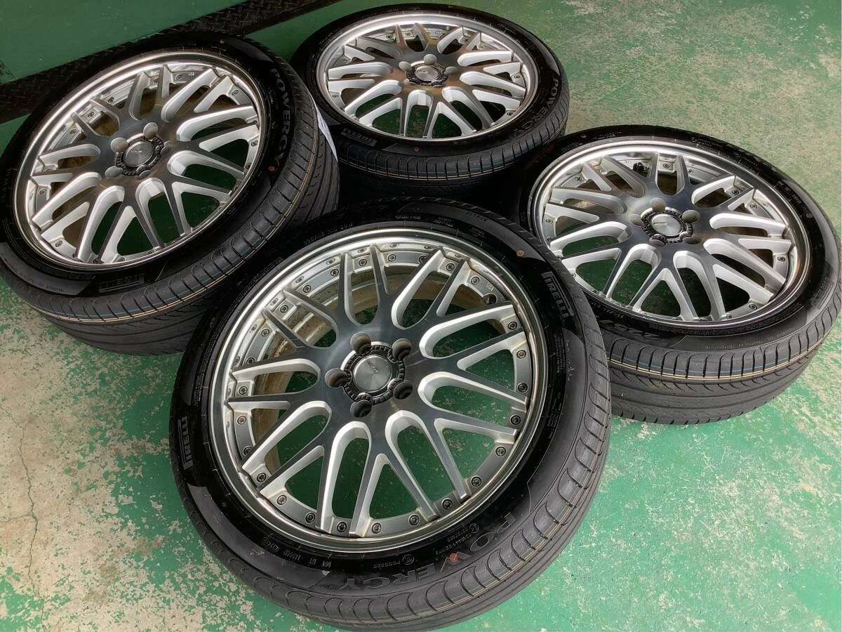 JDM Used WORK Lanvec LM1 19x7.5J 5H 114.3 +53 4-wheel set mesh wheels No Tires - Image 9