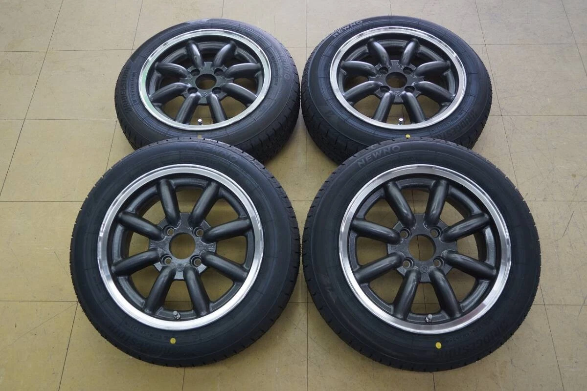 JDM Used Wheel and Tire Set: 14 Watanabe Eight-Spoke F8F 4H100 6J+35 2 No Tires