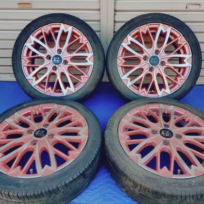 JDM Wadou/Cherry Blossoms/50% in bloom/4-100/5J+45/165/50R15//Wagon R/ No Tires