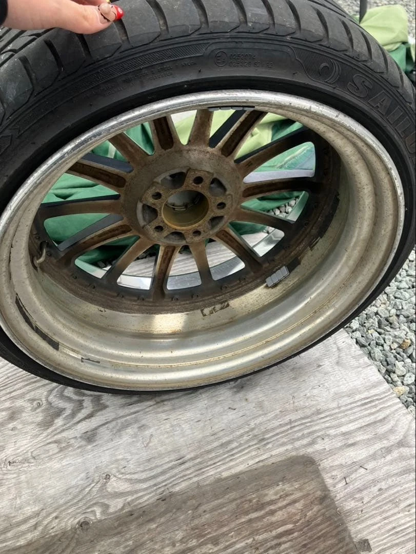 JDM Wald 20 multi-spoke wheel set size 114.3 black. Rare. No Tires - Image 12