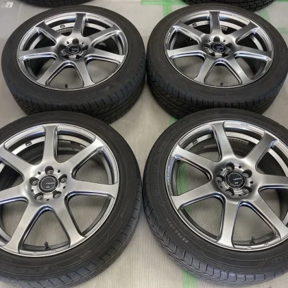 JDM WEDS Navia 07 177j +47 PCD100 Goodyear LS EXE 215/45R17 tires for No Tires