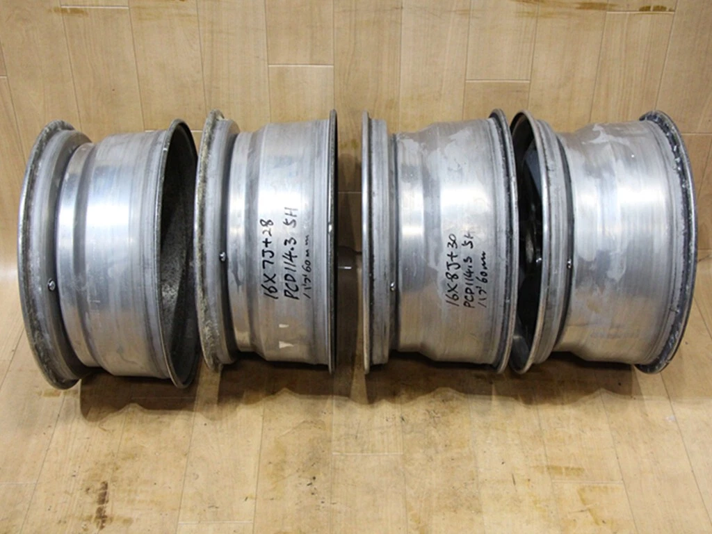 JDM Used rare Pana Sports G7 3-piece wheels 16x7J+28 16x8J+30 PCD114.3 No Tires - Image 9