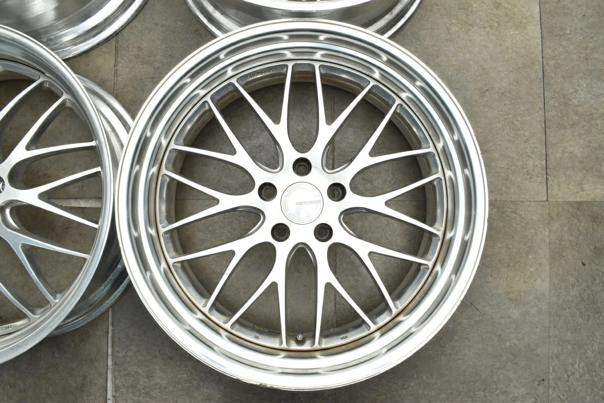 JDM Used WORK 4Book Wheel Set 219.0J x 21+12 PCD 120 Wheels Only No Tires - Image 4