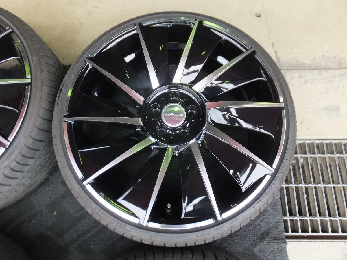 JDM Used Tire and Wheel Set: WALD Valcas 8.0J 8.5J-20 5/100 +45 Black No Tires - Image 5