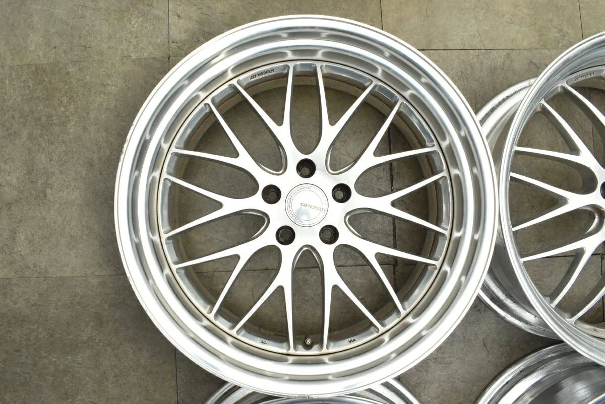 JDM Used WORK 4Book Wheel Set 219.0J x 21+12 PCD 120 Wheels Only No Tires - Image 5