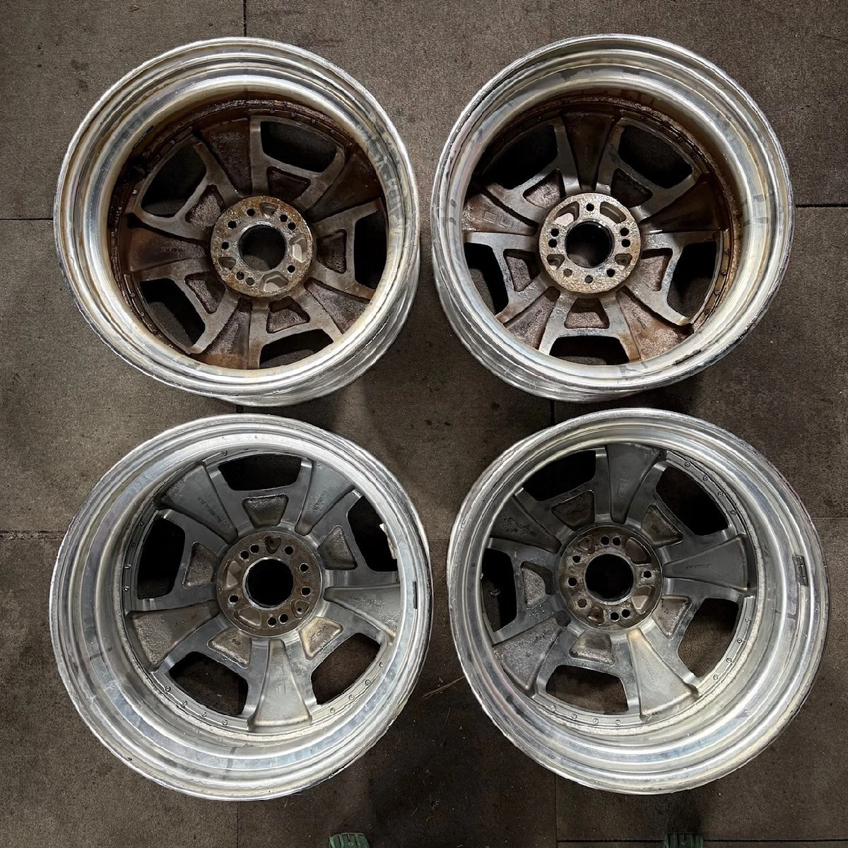 JDM Wheels only: WORK Euroline Dish 18" deep rims. WORK No Tires - Image 6