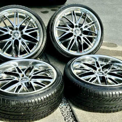 JDM Weds Kranze Volfes deep rims with grooves plated 225/35R20 245/35R No Tires