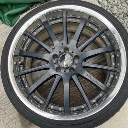 JDM Wald 20 multi-spoke wheel set size 114.3 black. Rare. No Tires